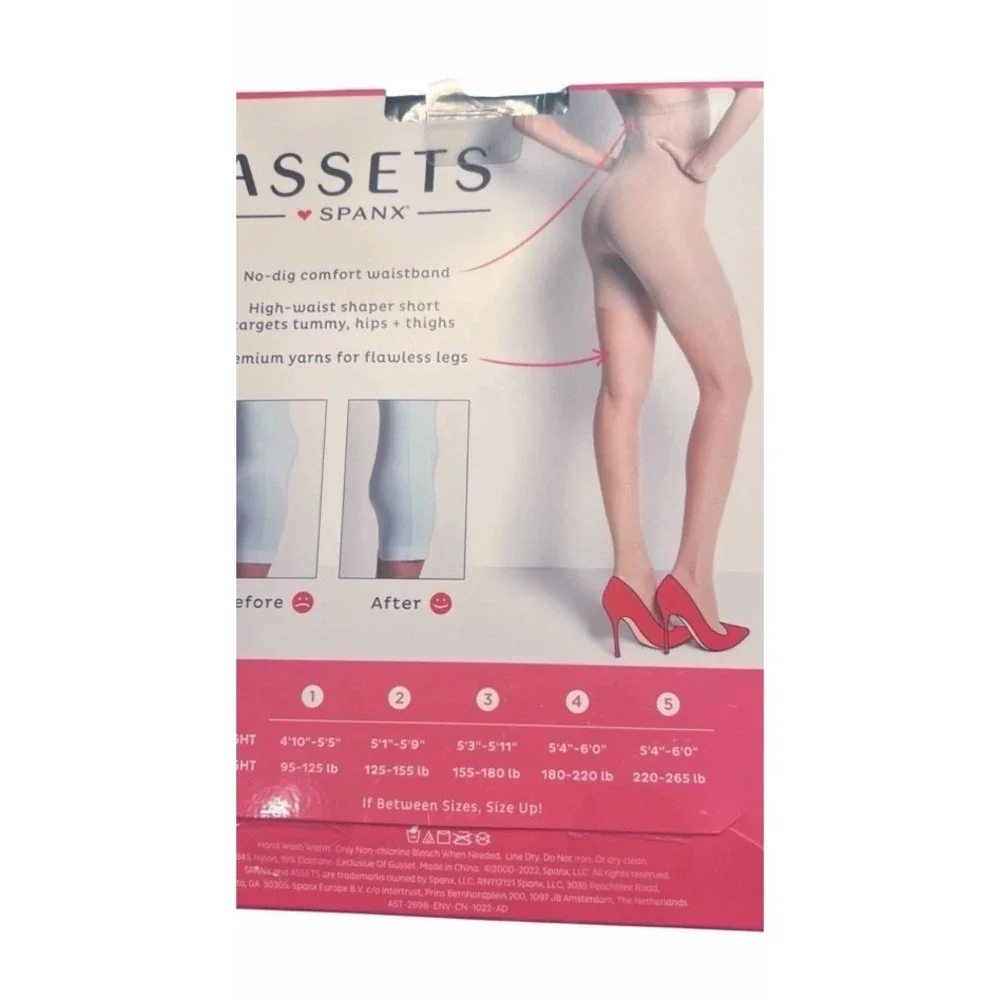 Assets Spanx Panty hose black high waist shaping‎ sheers sz 2